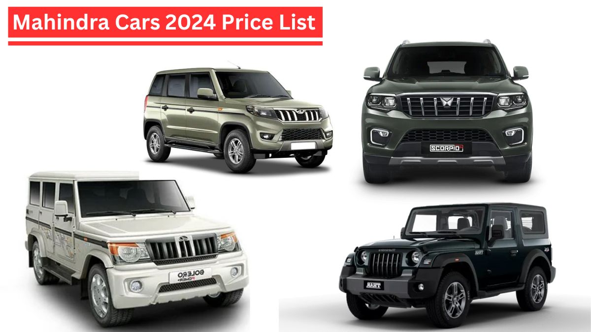 Mahindra Cars 2024 Price List